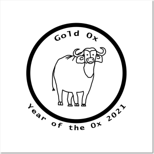 Year of the Ox 2021 Circle Outline Posters and Art